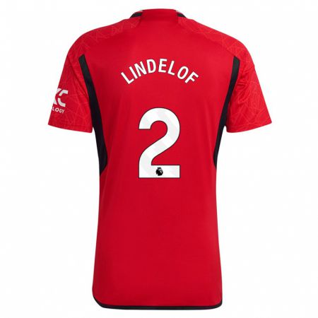 Kandiny Niño Camiseta Victor Lindelöf #2 Rojo 1ª Equipación 2023/24 La Camisa Chile