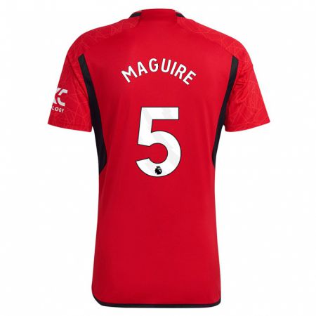 Kandiny Niño Camiseta Harry Maguire #5 Rojo 1ª Equipación 2023/24 La Camisa Chile
