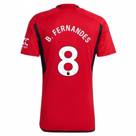 Kandiny Niño Camiseta Bruno Fernandes #8 Rojo 1ª Equipación 2023/24 La Camisa Chile
