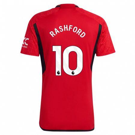 Kandiny Niño Camiseta Marcus Rashford #10 Rojo 1ª Equipación 2023/24 La Camisa Chile