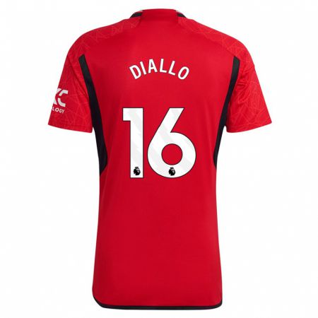 Kandiny Niño Camiseta Amad Diallo #16 Rojo 1ª Equipación 2023/24 La Camisa Chile