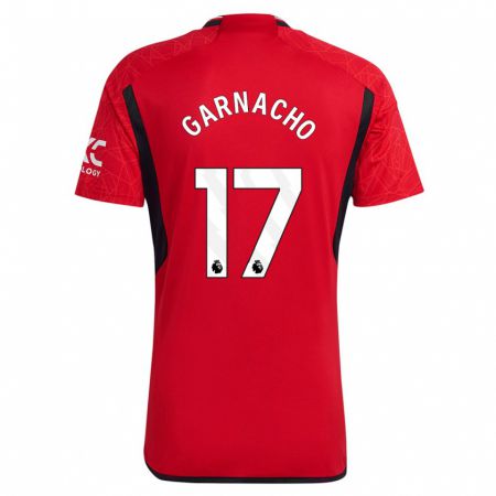 Kandiny Niño Camiseta Alejandro Garnacho #17 Rojo 1ª Equipación 2023/24 La Camisa Chile