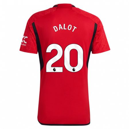 Kandiny Niño Camiseta Diogo Dalot #20 Rojo 1ª Equipación 2023/24 La Camisa Chile