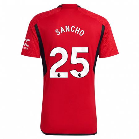 Kandiny Niño Camiseta Jadon Sancho #25 Rojo 1ª Equipación 2023/24 La Camisa Chile