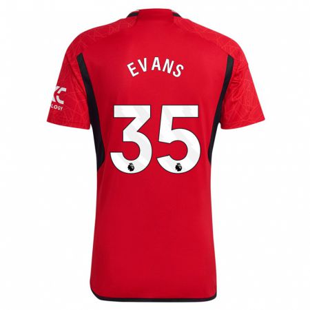 Kandiny Niño Camiseta Jonny Evans #35 Rojo 1ª Equipación 2023/24 La Camisa Chile