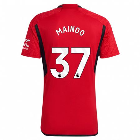 Kandiny Niño Camiseta Kobbie Mainoo #37 Rojo 1ª Equipación 2023/24 La Camisa Chile