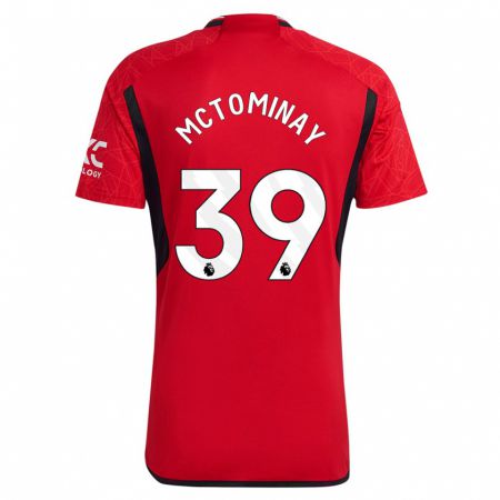 Kandiny Niño Camiseta Scott Mctominay #39 Rojo 1ª Equipación 2023/24 La Camisa Chile