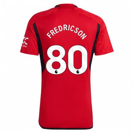 Kandiny Niño Camiseta Tyler Fredricson #80 Rojo 1ª Equipación 2023/24 La Camisa Chile