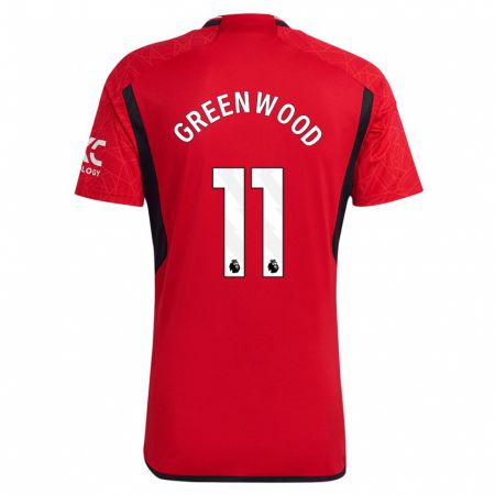 Kandiny Niño Camiseta Mason Greenwood #11 Rojo 1ª Equipación 2023/24 La Camisa Chile