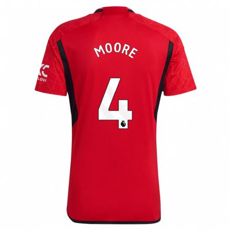 Kandiny Niño Camiseta Jade Moore #4 Rojo 1ª Equipación 2023/24 La Camisa Chile