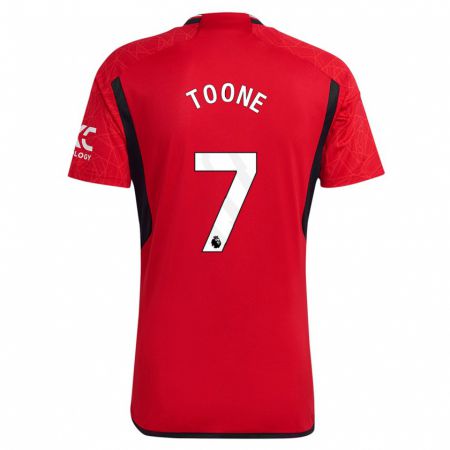 Kandiny Niño Camiseta Ella Toone #7 Rojo 1ª Equipación 2023/24 La Camisa Chile