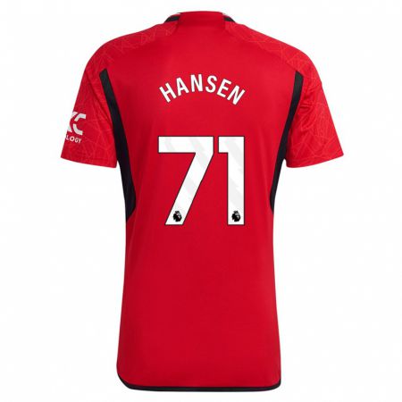 Kandiny Niño Camiseta Isak Hansen-Aaroen #71 Rojo 1ª Equipación 2023/24 La Camisa Chile