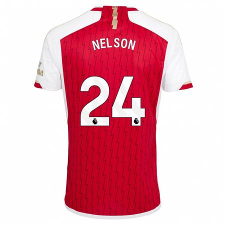 Kandiny Niño Camiseta Reiss Nelson #24 Rojo 1ª Equipación 2023/24 La Camisa Chile