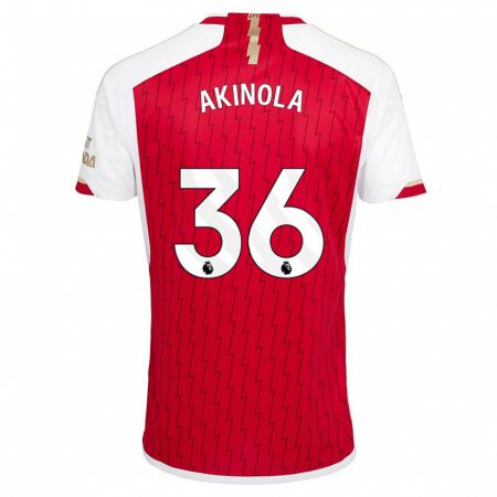 Kandiny Niño Camiseta Tim Akinola #36 Rojo 1ª Equipación 2023/24 La Camisa Chile
