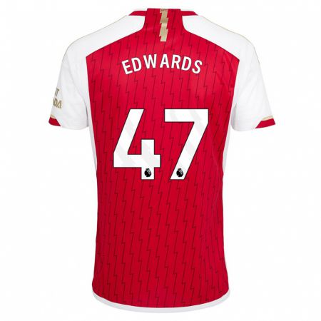 Kandiny Niño Camiseta Khayon Edwards #47 Rojo 1ª Equipación 2023/24 La Camisa Chile