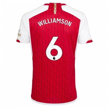 Kandiny Niño Camiseta Leah Williamson #6 Rojo 1ª Equipación 2023/24 La Camisa Chile