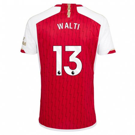 Kandiny Niño Camiseta Lia Walti #13 Rojo 1ª Equipación 2023/24 La Camisa Chile