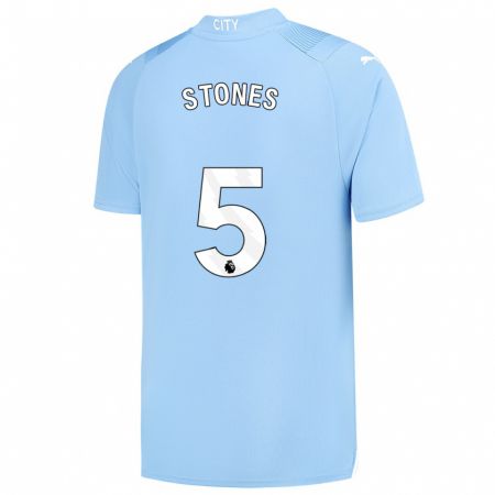 Kandiny Niño Camiseta John Stones #5 Azul Claro 1ª Equipación 2023/24 La Camisa Chile