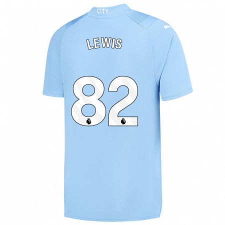 Kandiny Niño Camiseta Rico Lewis #82 Azul Claro 1ª Equipación 2023/24 La Camisa Chile