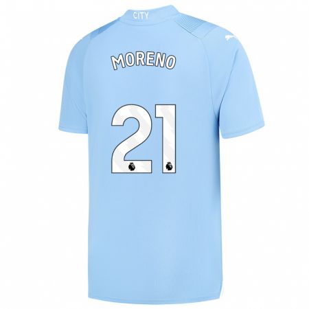 Kandiny Niño Camiseta Marlos Moreno #21 Azul Claro 1ª Equipación 2023/24 La Camisa Chile