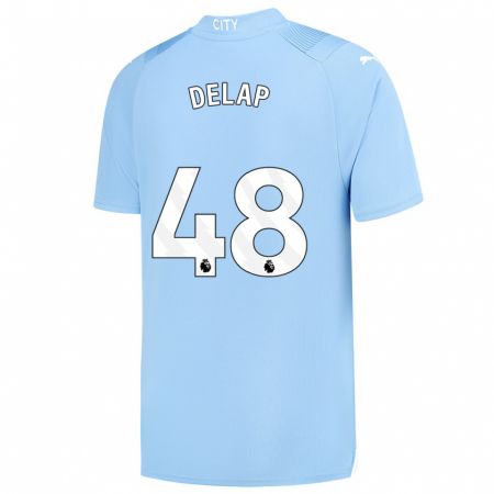 Kandiny Niño Camiseta Liam Delap #48 Azul Claro 1ª Equipación 2023/24 La Camisa Chile