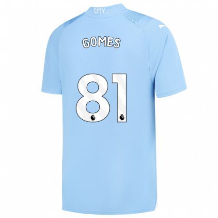 Kandiny Niño Camiseta Claudio Gomes #81 Azul Claro 1ª Equipación 2023/24 La Camisa Chile