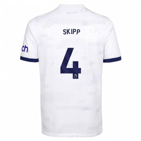 Kandiny Niño Camiseta Oliver Skipp #4 Blanco 1ª Equipación 2023/24 La Camisa Chile