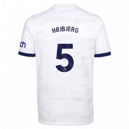 Kandiny Niño Camiseta Pierre-Emile Højbjerg #5 Blanco 1ª Equipación 2023/24 La Camisa Chile