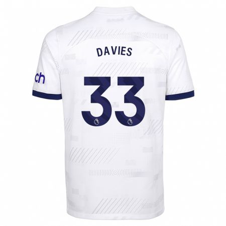 Kandiny Niño Camiseta Ben Davies #33 Blanco 1ª Equipación 2023/24 La Camisa Chile