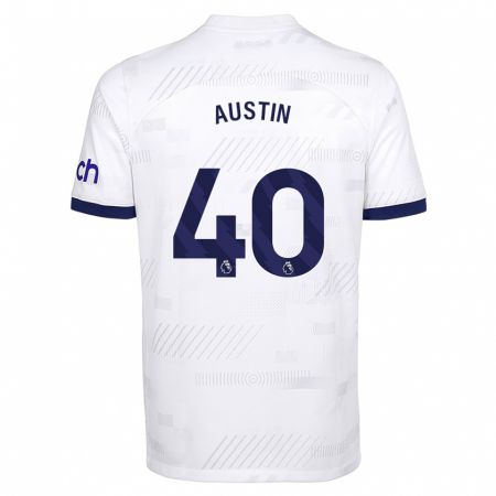 Kandiny Niño Camiseta Brandon Austin #40 Blanco 1ª Equipación 2023/24 La Camisa Chile