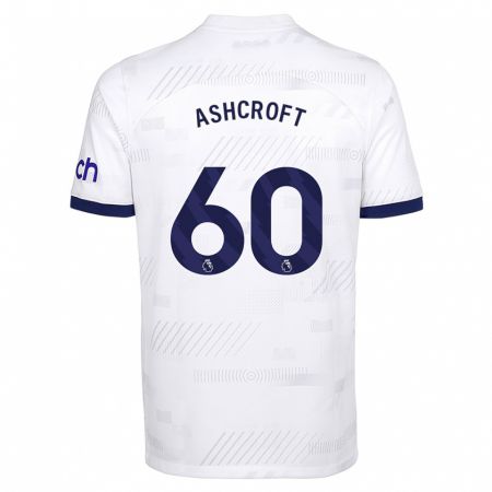 Kandiny Niño Camiseta Tyrell Ashcroft #60 Blanco 1ª Equipación 2023/24 La Camisa Chile