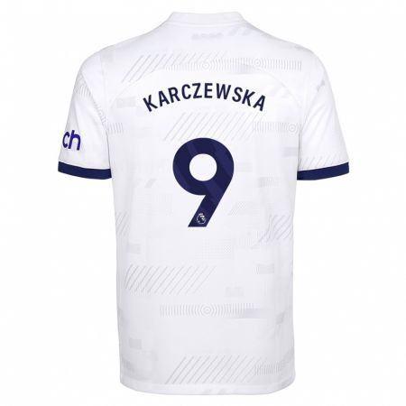 Kandiny Niño Camiseta Nikola Karczewska #9 Blanco 1ª Equipación 2023/24 La Camisa Chile