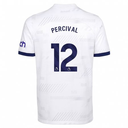 Kandiny Niño Camiseta Ria Percival #12 Blanco 1ª Equipación 2023/24 La Camisa Chile