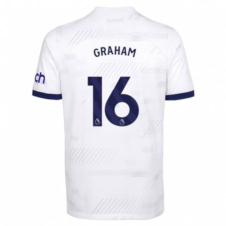 Kandiny Niño Camiseta Kit Graham #16 Blanco 1ª Equipación 2023/24 La Camisa Chile