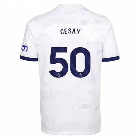 Kandiny Niño Camiseta Kallum Cesay #50 Blanco 1ª Equipación 2023/24 La Camisa Chile