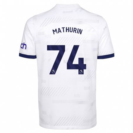 Kandiny Niño Camiseta Roshaun Mathurin #74 Blanco 1ª Equipación 2023/24 La Camisa Chile