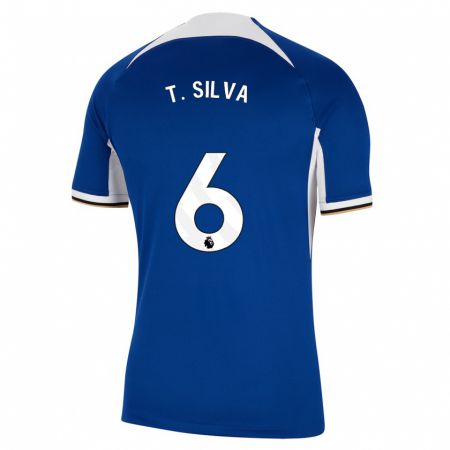 Kandiny Niño Camiseta Thiago Silva #6 Azul 1ª Equipación 2023/24 La Camisa Chile