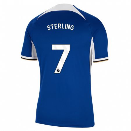Kandiny Niño Camiseta Raheem Sterling #7 Azul 1ª Equipación 2023/24 La Camisa Chile
