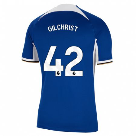 Kandiny Niño Camiseta Alfie Gilchrist #42 Azul 1ª Equipación 2023/24 La Camisa Chile