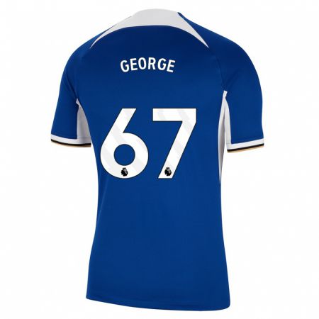 Kandiny Niño Camiseta Tyrique George #67 Azul 1ª Equipación 2023/24 La Camisa Chile