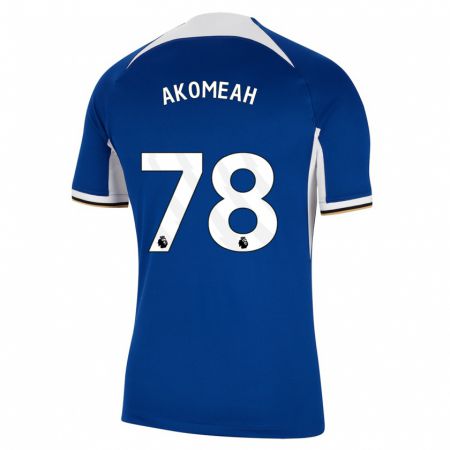 Kandiny Niño Camiseta Travis Akomeah #78 Azul 1ª Equipación 2023/24 La Camisa Chile