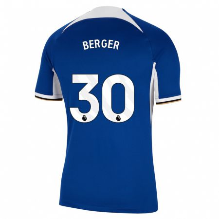 Kandiny Niño Camiseta Ann-Katrin Berger #30 Azul 1ª Equipación 2023/24 La Camisa Chile
