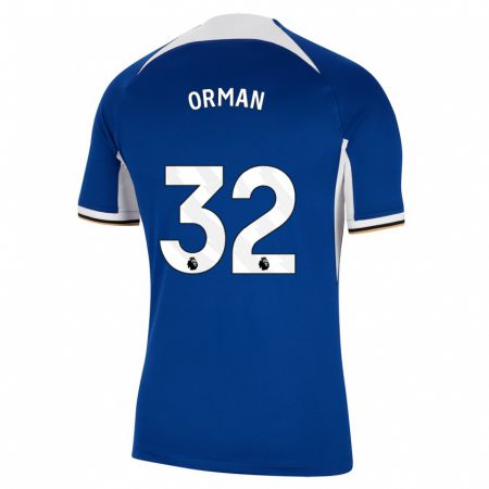 Kandiny Niño Camiseta Emily Orman #32 Azul 1ª Equipación 2023/24 La Camisa Chile