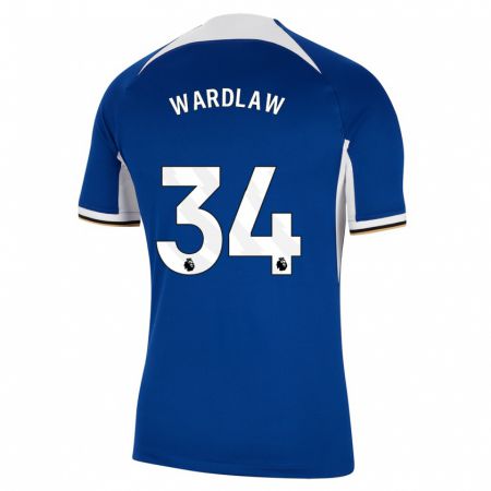 Kandiny Niño Camiseta Charlotte Wardlaw #34 Azul 1ª Equipación 2023/24 La Camisa Chile