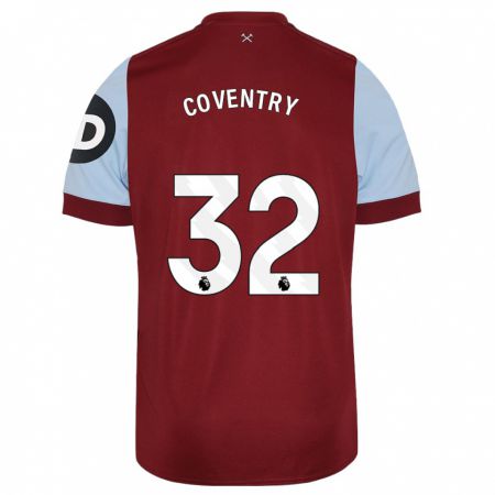 Kandiny Niño Camiseta Conor Coventry #32 Granate 1ª Equipación 2023/24 La Camisa Chile