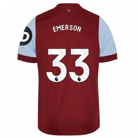 Kandiny Niño Camiseta Emerson Palmieri #33 Granate 1ª Equipación 2023/24 La Camisa Chile