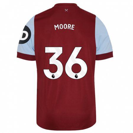 Kandiny Niño Camiseta Sean Moore #36 Granate 1ª Equipación 2023/24 La Camisa Chile