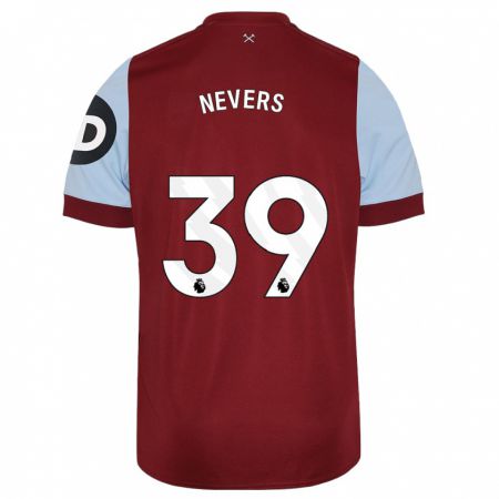 Kandiny Niño Camiseta Thierry Nevers #39 Granate 1ª Equipación 2023/24 La Camisa Chile