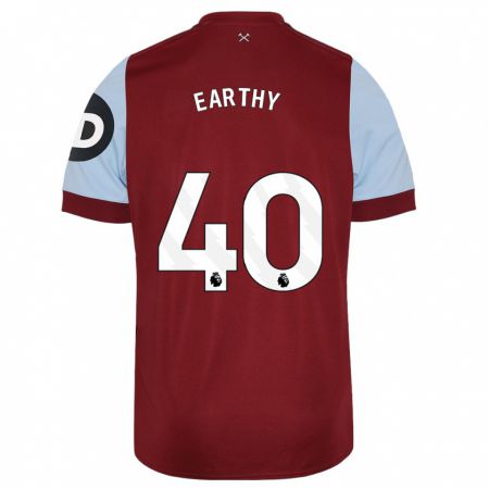 Kandiny Niño Camiseta George Earthy #40 Granate 1ª Equipación 2023/24 La Camisa Chile