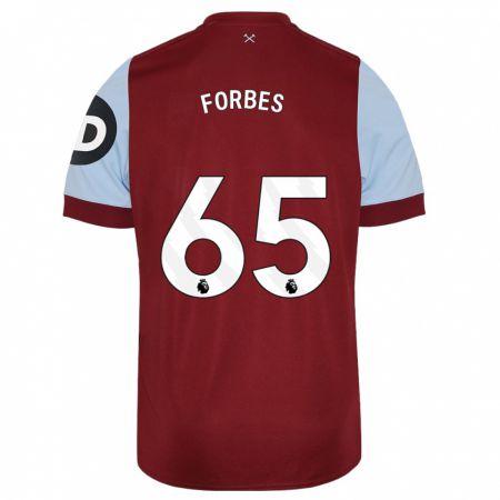Kandiny Niño Camiseta Michael Forbes #65 Granate 1ª Equipación 2023/24 La Camisa Chile